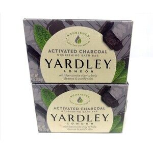 2 Yardley London Activated Charcoal Nourishing Bath Bar Soap 4oz Bentonite Clay